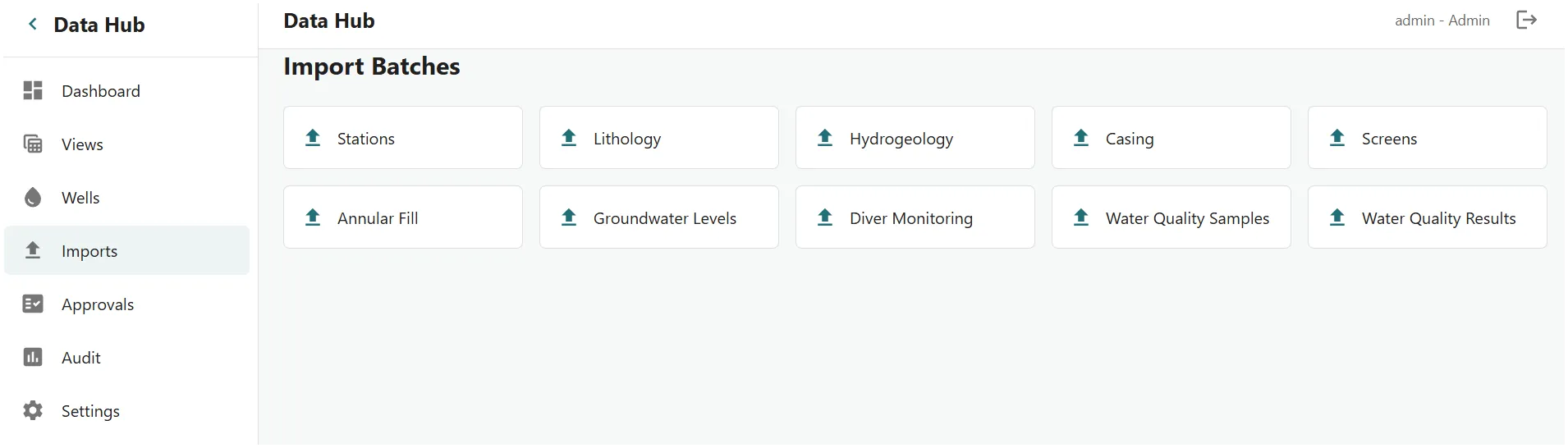 Data Hub import data workflow.